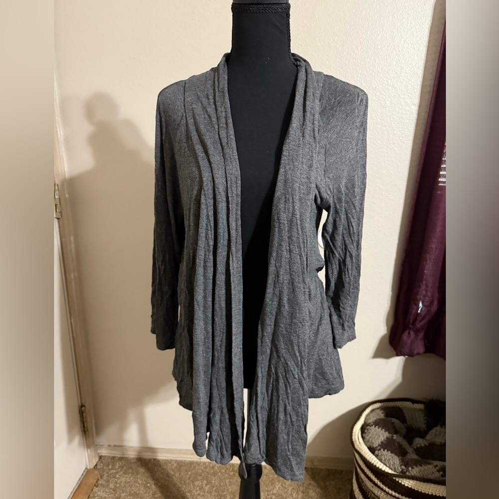 Women's Gray Open Front Cardigan
